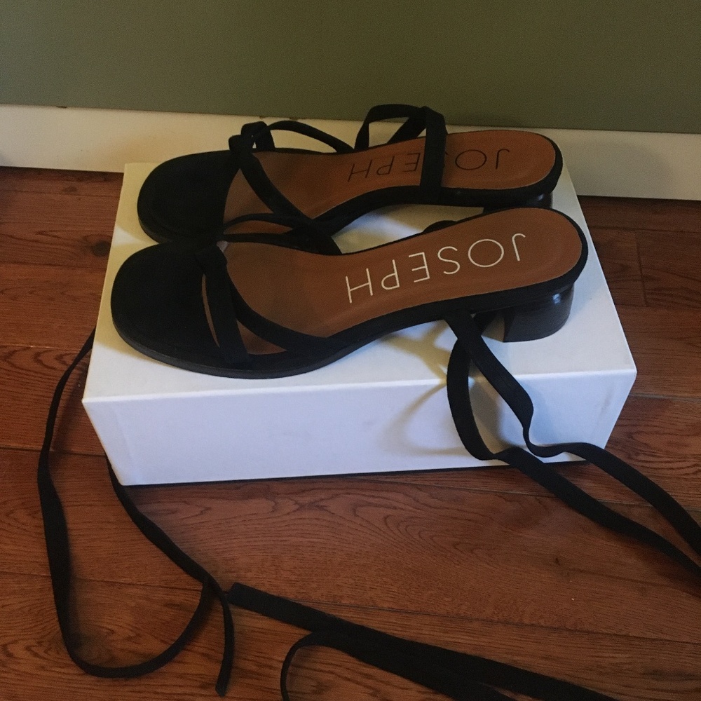 Joseph open toe black suede sandal